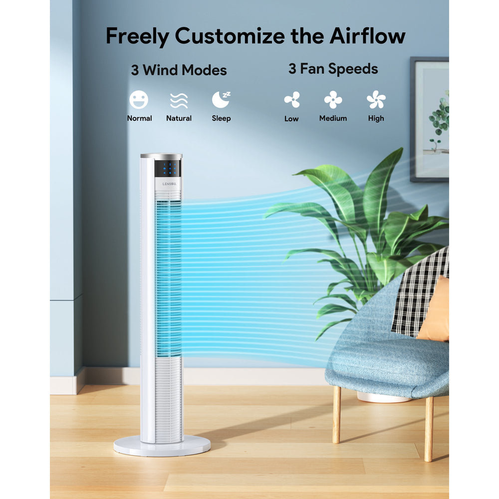 Lensoul 6.3" Oscillating Tower Fan Wayfair